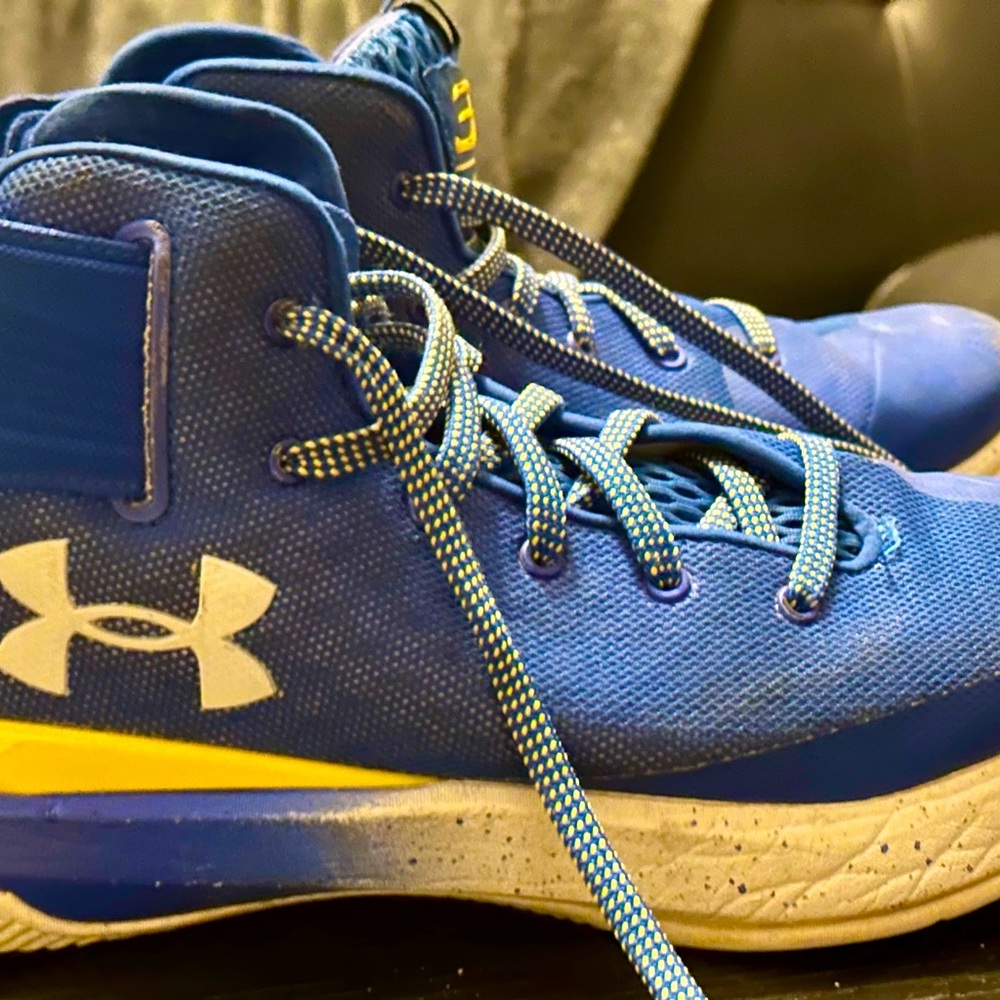 RARE Steph Curry Under Armour Royal Blue and White Athletic Shoes